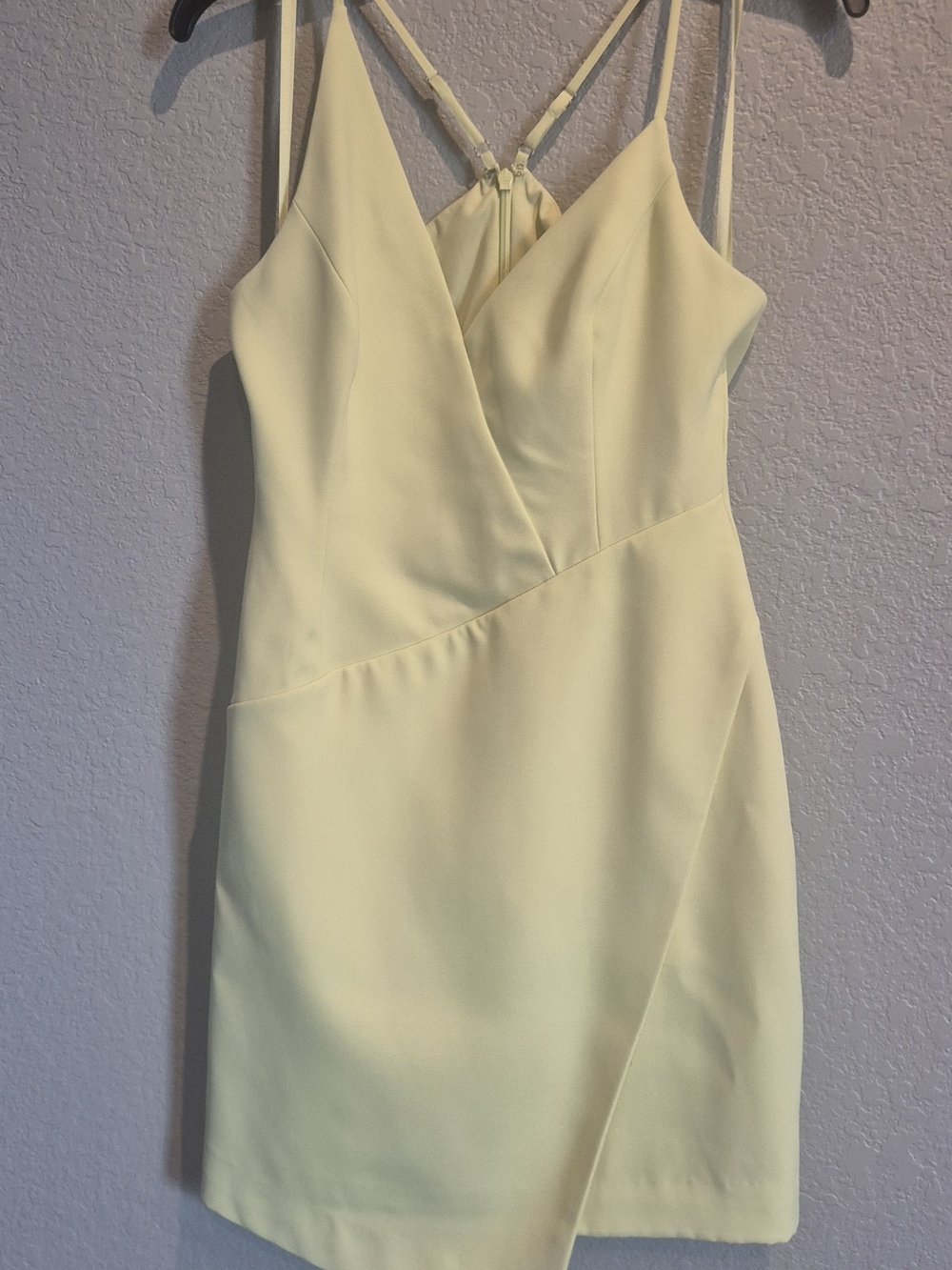 BCBGMaxAzria Soft Yellow Spaghetti Strap Mini Dress